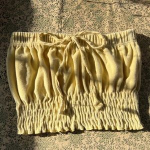 Yellow vintage Venus brand terry cloth tube top no flaws size S/M crop tops